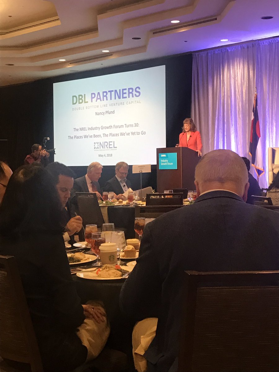 "When the most iconic names in a sector are 100 years old, it's time to invest"
Wise words from one of the founders of the #impact and #cleantech investment space. <a href="/NancyPfundDBL/">Nancy Pfund</a> @NREL #NRELIGF2018 #womenincleantech #womenwhoinvest