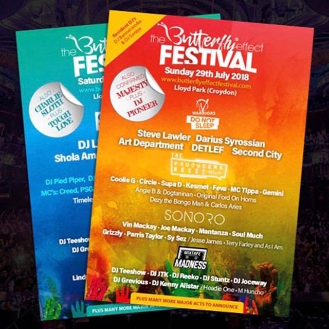 Don’t miss Croydon’s biggest festival this Summer @TBEF2018 

Hosts include: <a href="/vivawarriors/">Warriors</a> <a href="/DoNotSleepIbiza/">Do Not Sleep Ibiza</a> <a href="/SONORO_LDN/">SONORO</a>  <a href="/UKGSalvation/">Garage Salvation</a> plus loads more.

Tickets - bit.ly/WSHBUTTERFLYFE…