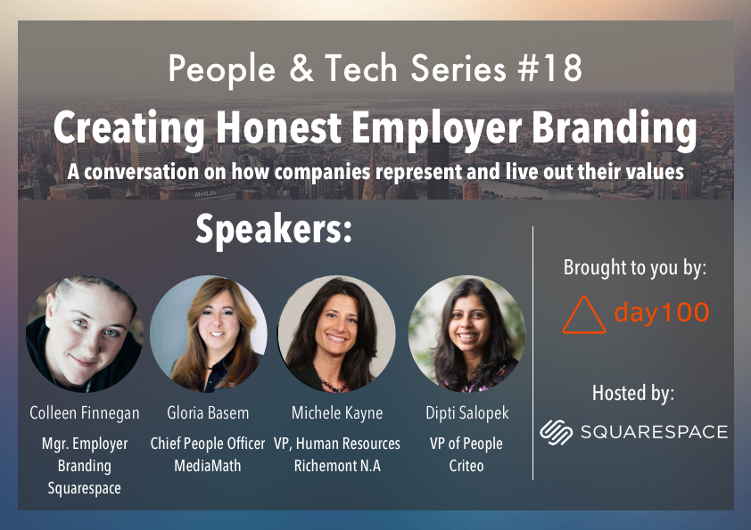 dayonehundred's tweet photo. Our event, "Creating Honest Employer Branding", is less than 2 weeks away! Check out the bios of our awesome panelists from @squarespace, @mediamath, Richemont N.A., &amp; @criteo + get your TICKETS at this link: https://t.co/evZnY8qVUj See you there!! https://t.co/a4UA3tsP38
