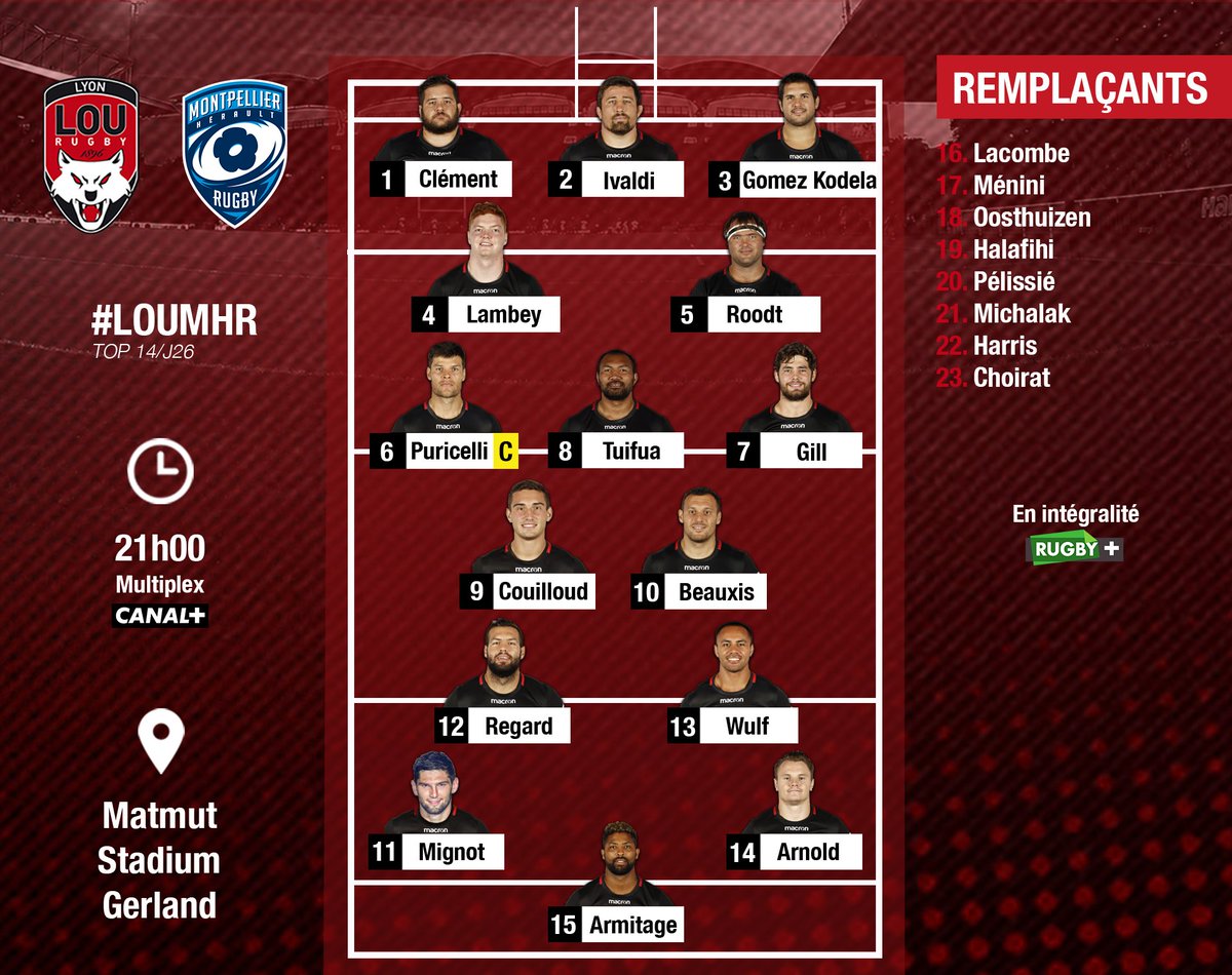 Découvrez la #compo du LOU retenue par #CoachMignoni et son staff pour la réception du <a href="/MHR_officiel/">Montpellier Rugby</a> 
lourugby.fr/actualites/lou… #LOUMHR #TEAMLOU #TOP14
