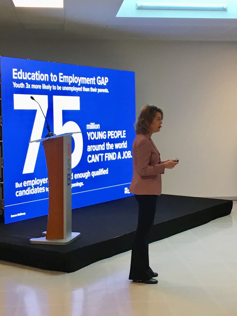 BSB_Barcelona's tweet photo. 🎙️@LuisaTristan, Managing Director @CognitaSchools Spain "The gap between education and employment is huge: There are 75 million young people who can't find a job in the world (Mckenzie), but companies can't find enough qualified candidates"
#BSBNexus #BSBWorldReady #CognitaWay https://t.co/9pD52HTLM0