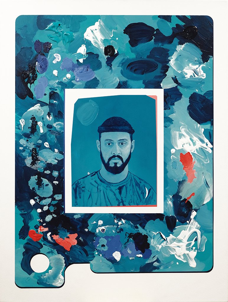One of the award winners this year in our Open Juried Show is "Self / 2017" by Shaheer Zazai. In creating this piece, Shaheer turned his board into a large palette and proceeded to create a self-portrait within it. Today is the final day of the show!  shaheerzazai.com