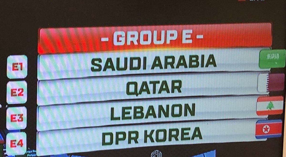 MAJEDALKHELAIFI's tweet photo. منتخبنا في المجموعه E 
كأس آسيا 2019.
مجموعه متوازنه وحظوظنا كبيره.
بالتوفيق. https://t.co/2gEzxw7FX4