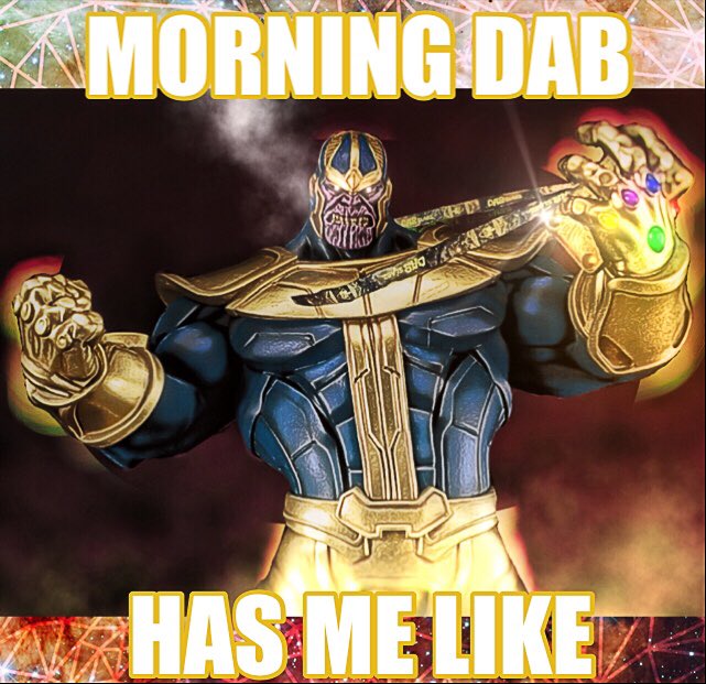 DabSlabzSquad's tweet photo. Dread it, Run from it, sooner or later destiny always catches up to you and now it’s here. Or rather I’m here#embracedestiny #cbdsaves #fullfillyourdestiny #morningdabhasmelike #morningdab #avengersinfinitywar #thanos #marvel #dabstrong #ganjageek #staylifted #staymedicated #dab https://t.co/NFMJa4o8N1