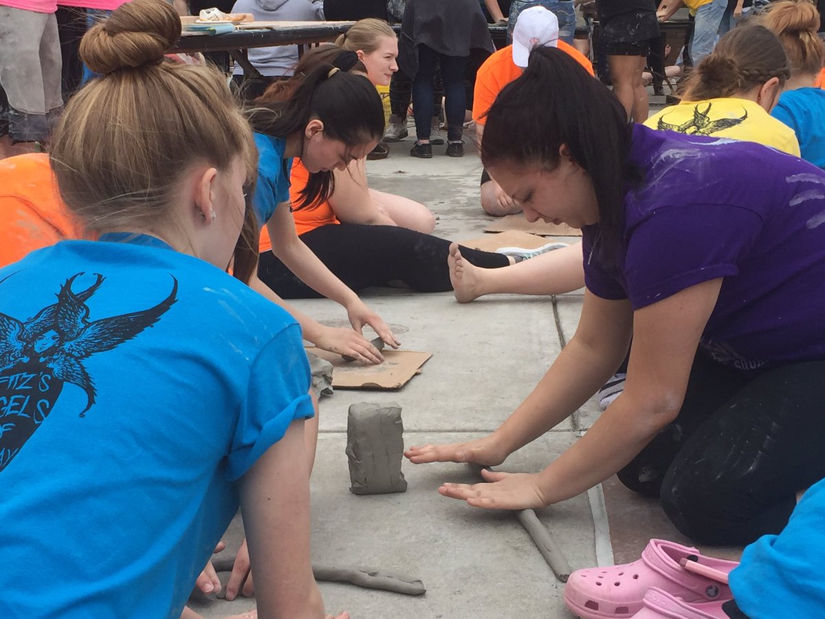 CVCSDWarriors's tweet photo. The final event, the "Coil Tower" competition, has begun! #FeatsOfClay #CVWarriorPride @CVSupt https://t.co/gc6DvnTRI5