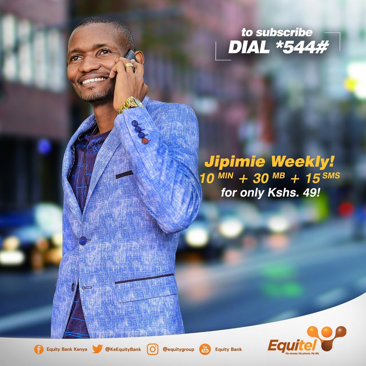 ItsWanjikuMburu's tweet photo. Get affordable minutes, texts and MBS for so much less by subscribing to Equitel's Jipimie Bundles plan. Dial *544#. #2018NiKusave #SaveNaEquitel https://t.co/SsyU0qa1ip