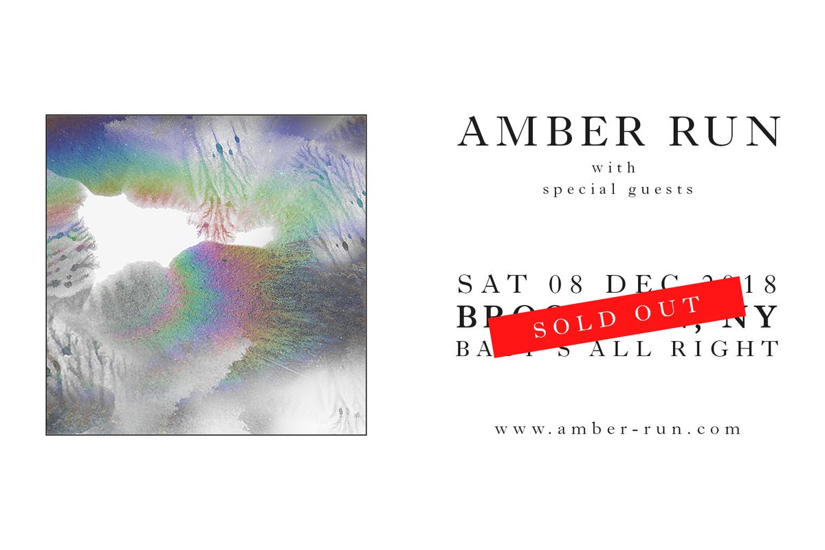 AmberRun's tweet photo. Thank you NY. You've sold out our first American show in 2 hours. So humbled. Can't wait to come and play for you. https://t.co/LpWG2O4MEz