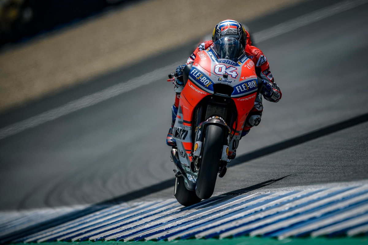 DucatiMotor's tweet photo. #AD04 sixth and #JL99 seventh on first day of #SpanishGP practice at Jerez de la Frontera: https://t.co/i2GY48Zdtg https://t.co/gg9XNXmYgD
