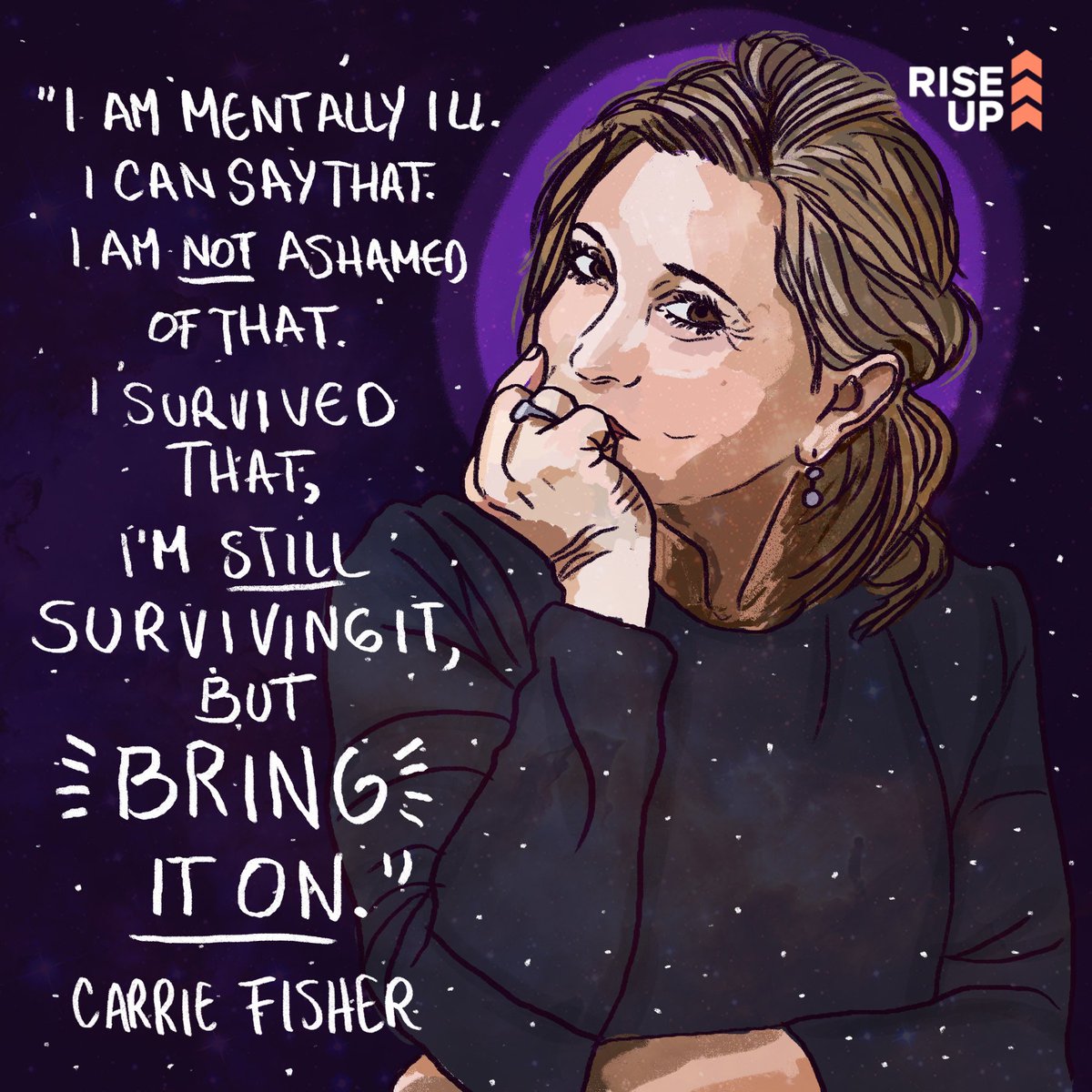 By being unapologetically open about her battles with bipolar disorder, Carrie Fisher helped fight stigmas against mental illness for others around the world. May the Fourth Be With You, Carrie. #StarWarsDay