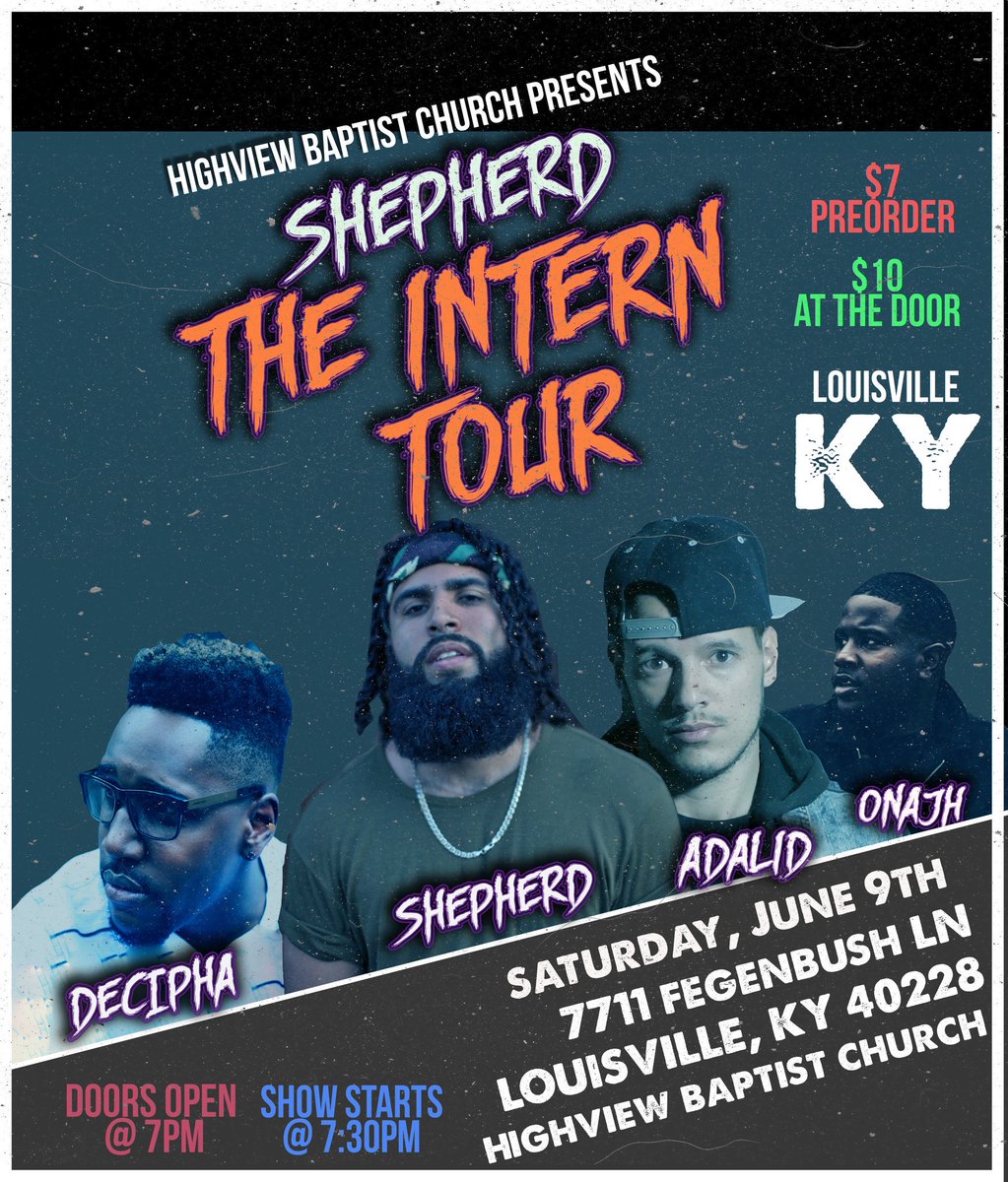 whoisadalid's tweet photo. GET READY for "The Intern" TOUR coming to LOUISVILLE June 9th. I'll be opening for the homie @shepherd_music Pre-order your tickets by clicking this link https://t.co/Q6my7hTtwS Mark your calendars and come out and show support. https://t.co/yhgBCvBmcu