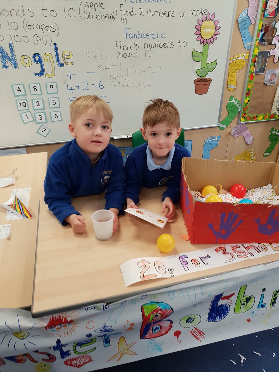 2 of our P1 learners ready to welcome family and friends to our 'Sharing the Learning' event.  'I can't wait for my mum to have a shot!' #aspirebelieveachieve  #confidentindividuals #learnersasleaders #sharingthelearning