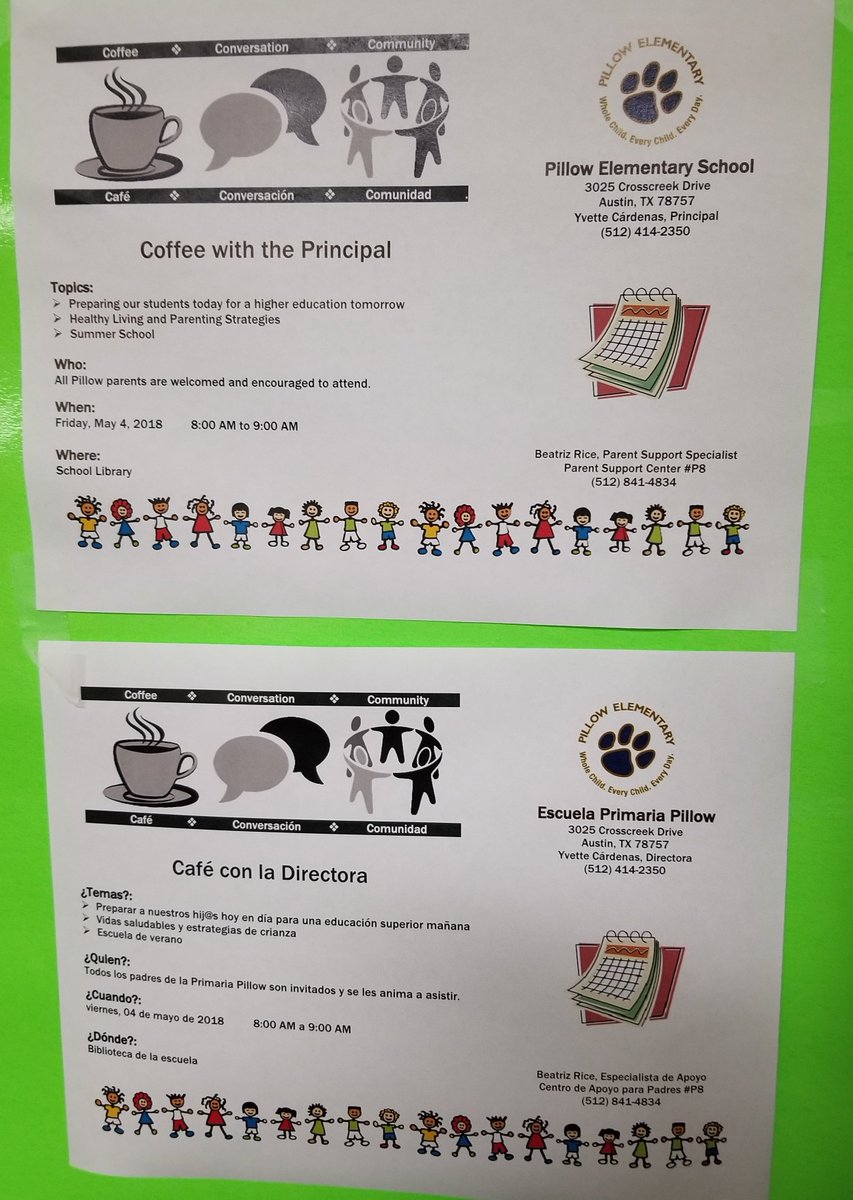 MsBea_Rice's tweet photo. Coffee with the Principal this morning at Pillow Elementary School Library. We were happy to welcome our parents where we presented the Strong Start, Healthy Living, and Mobility Blueprint information. @PillowPanthers @mobilitybp @AusPublicHealth @SAFEatx @YvetteCardenasM https://t.co/MP347dcl5E