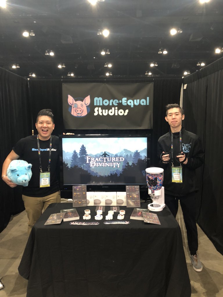 moreequals's tweet image. We’re all set up!! Kick off the day at booth 532 when the expo floor opens up at noon - try #FracturedDivinity and grab some swag at @vrlosangeles #VRLA2018 #vr #gaming #esports #startuplife