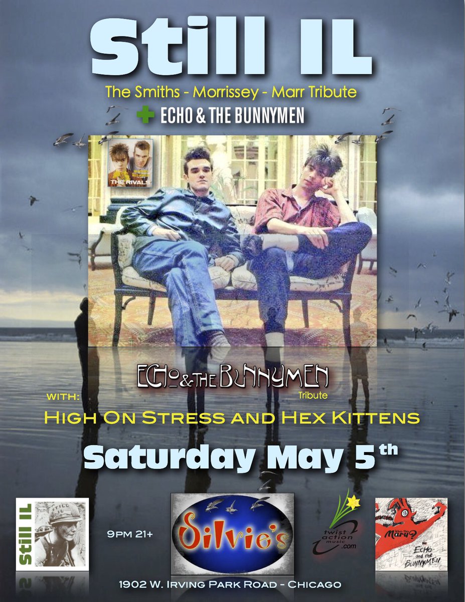 I'm jumbled up... <a href="/Bunnymen/">Echo & the Bunnymen</a> #Rescue #EchoAndTheBunnymen youtu.be/WPM9AzpU_Z8
#StillIL <a href="/silvieslounge/">Silvie's Lounge</a> Sat 5/05