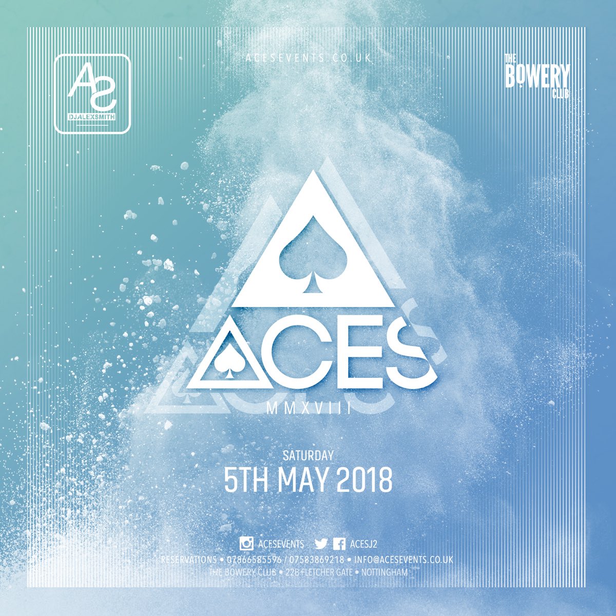 jay_smedley's tweet photo. Weekend of tip top events wherever your joining us...
ACES Marbella at Plaza & Mirage
ACES Nottingham at The Bowery
Nuage Brunch at Clayton Hotel & After Party at Etiquette Birmingham
#ACES #NUAGE #MARBS #NOTTS #BIRMS https://t.co/iDR0O7Jz6r