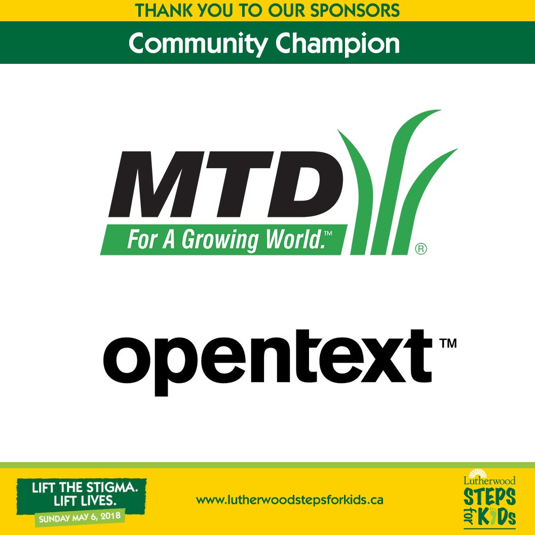 StarlingCanada's tweet photo. So grateful for the support of these two great organizations @OpenText &amp;  @MTDProducts_CA. Thanks for stepping up for kid's mental health and supporting #StepsforKids #KWawesome https://t.co/j3mxuMuEZo