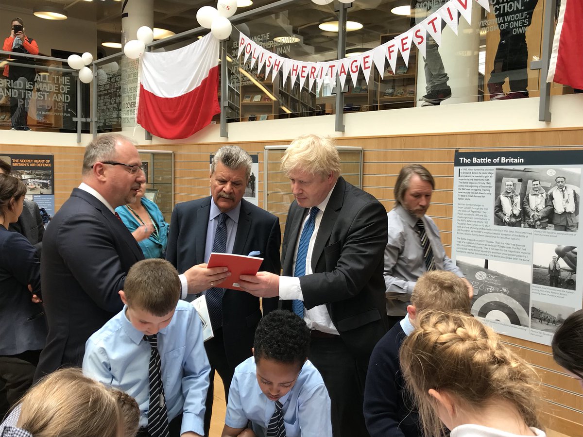 Boris Johnson On Twitter Delighted To Welcome Ambassador Arkadyrzegocki To Uxbridge Library For The Polish Heritage Festival A Wonderful Celebration Of Polish Culture And Exhibition About 303 Squadron Https T Co Spd5mw2jnd