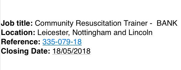 We’re recruiting Bank trainers to join our team, Interested? 
Visit jobs.nhs.uk and search the reference number below. 

Good Luck! 🤞🏻-JH