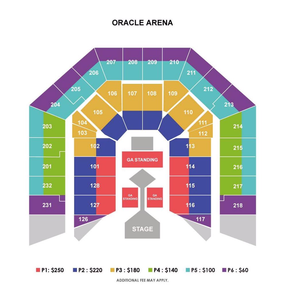 Oracle Arena Seating Chart Concert