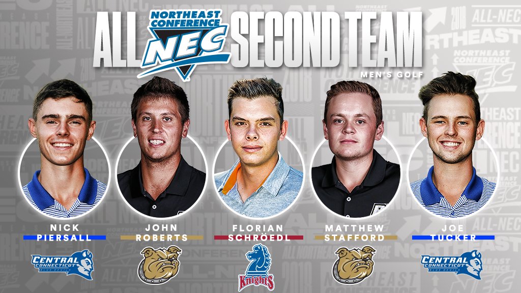 NECsports's tweet photo. Boding well for the future of @necmgolf, four of these five top performers are underclassmen! 

👀 2⃣0��1⃣8⃣ NEC 🏌️‍♂️ Second Team 👇 https://t.co/clYMSK1WMX