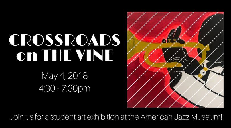CrossroadsCSKC's tweet image. Join us tonight for Crossroads on the Vine! In partnership with the American Jazz Museum, we invite you to join our students, families and supporters as we celebrate our young artists! Nearly 700 works by Crossroads scholars will be on display! crossroadsschoolskc.org/give/crossroad…