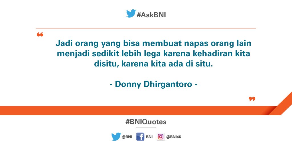 BNI's tweet photo. Jadi pribadi yang selalu membawa keceriaan dimanapun dan kapanpun Anda berada :) #BNIQuotes https://t.co/378GFzBRjL