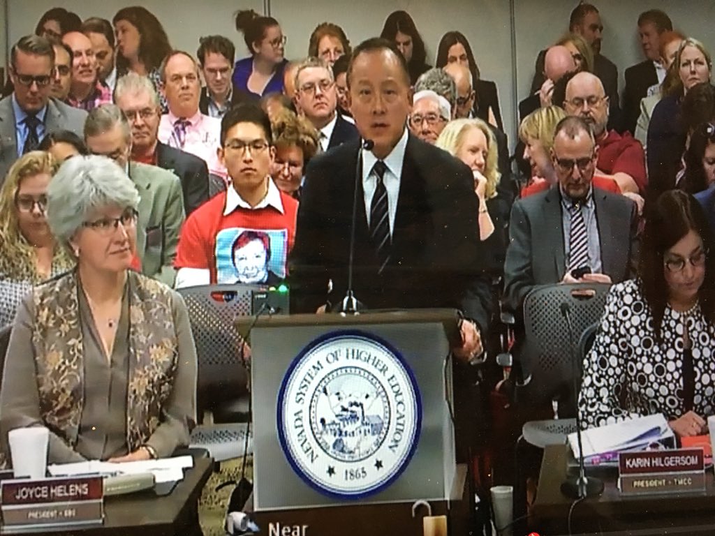 Shari_Wong's tweet photo. Tim was asked to speak today before the Nevada Board of Regents, great job Tim! @wongtim4 #supportfutureengineers #supporttechnology https://t.co/nHR5BcgUqC