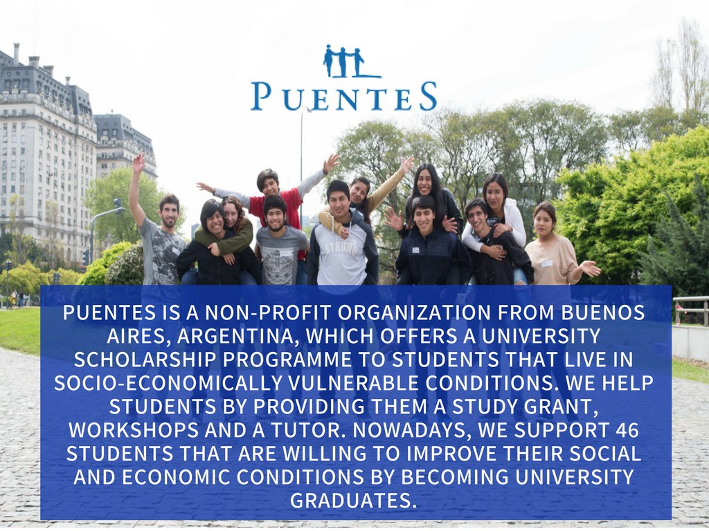 grupopuentes's tweet image. To Help us click here: donaronline.org/puentes/donar-… 
#StudyGrant #Donate #Education #Puentes #ONG #Scolarship #University