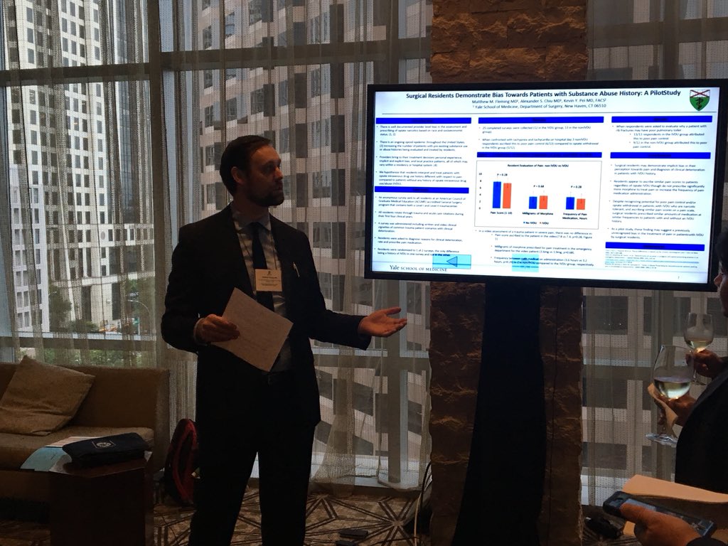 Great talk by <a href="/mattmfleming/">Matt Fleming</a> on surgical resident bias towards patients with substance abuse