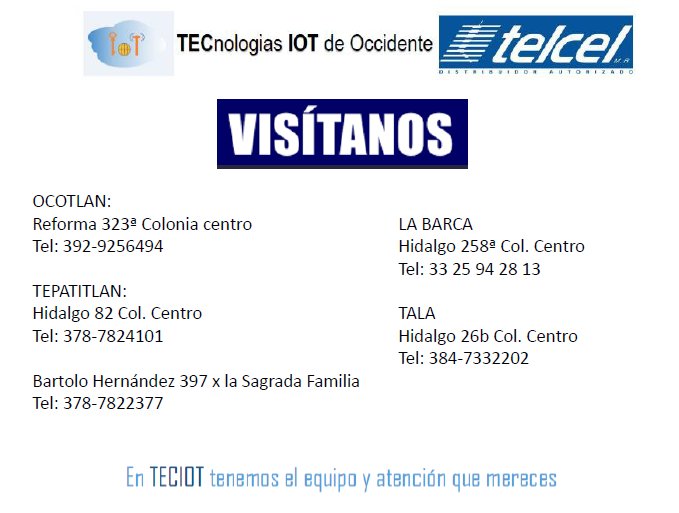 TECIOTmx's tweet photo. En #Teciot tenemos la atención y los equipos que te mereces !!!! #Telcel #LaMejorRed #Tala #Ocotlan #Tepatitlan #LaBarca https://t.co/R9zLQUYbhE