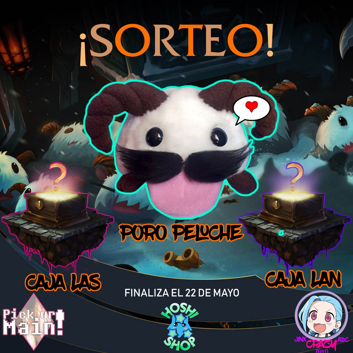GizehMoonight's tweet photo. Estamos haciendo un SORTEO por Facebook de Un Poro Peluche con un sensual Bigote! Y dos Cajitas Misteriosas (Server LAN - LAS) https://t.co/pbNNjQ6hKB #sorteo #lan #las #leagueoflegends #lol #riot #rifa #serverlan #serverlas #latinoamerica #gamers #gamergirl HASTA 22/05/2018 https://t.co/ApkjtWU4i0