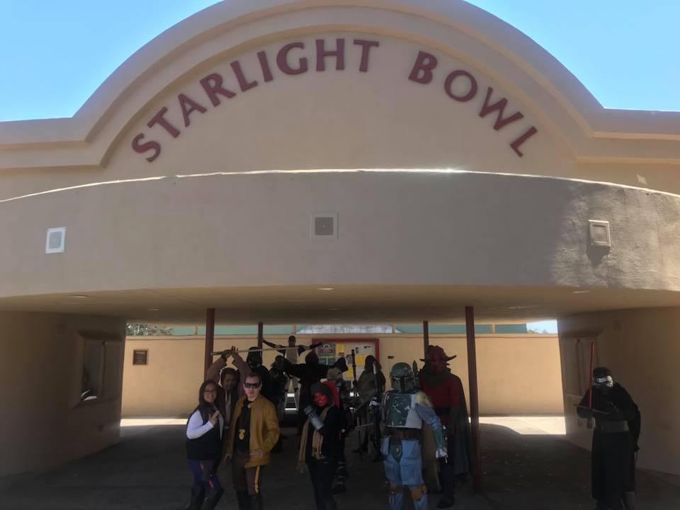 SaveStarlight's tweet photo. #MayThe4thBeWithYou  
Look at all these @starwars characters posing in front of our beloved Starlight <3
#MayTheFourth #balboapark #sandiego #StarWarsDay https://t.co/fW231AM8gh