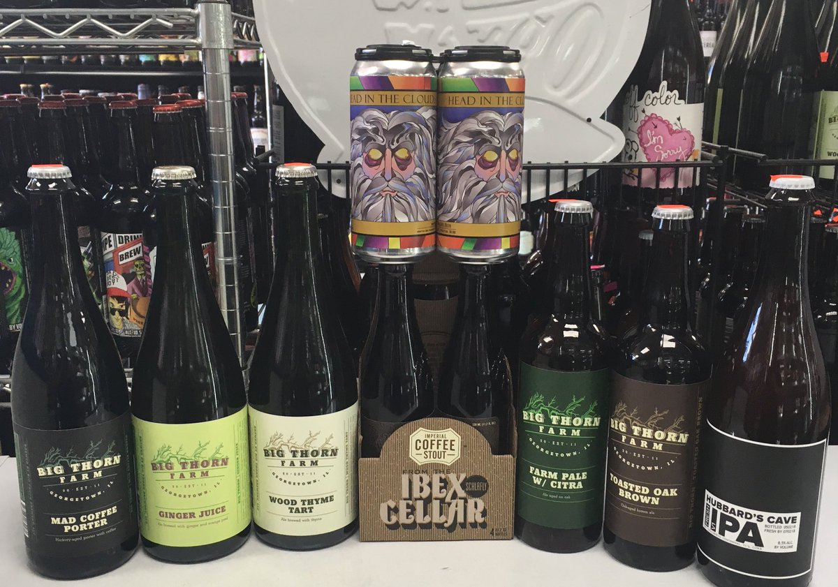 caponeliq's tweet photo. Back by popular demand @bigthornfarm. @ChurchStBrew in cans now. @SchlaflyBeer Coffee IBEX. And @HubbardsCave Fresh V1 #craftbeer https://t.co/1ZHMzqXGej