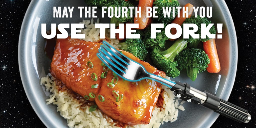 If only I could use a light saber fork to eat my food every day… #MarieCallenders #MarieCallenders70th #DailyDish #SeafoodFriday #StarWarsDay #Maythe4th