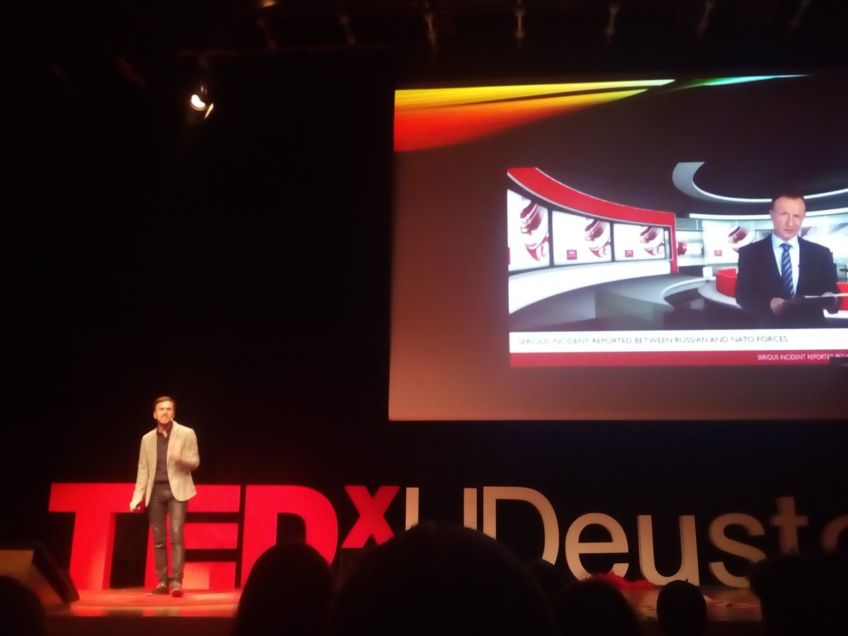 TEDxUDeusto's tweet photo. Vamos con nuestro último ponente: Xabier Madariaga @XMadariagaI tiene mucho camino andado como periodista, y hoy viene a hablarnos sobre los peligros de las 'fake news'. Gracias Xabier!! #TEDxUDeusto https://t.co/EDuKKDLjMf