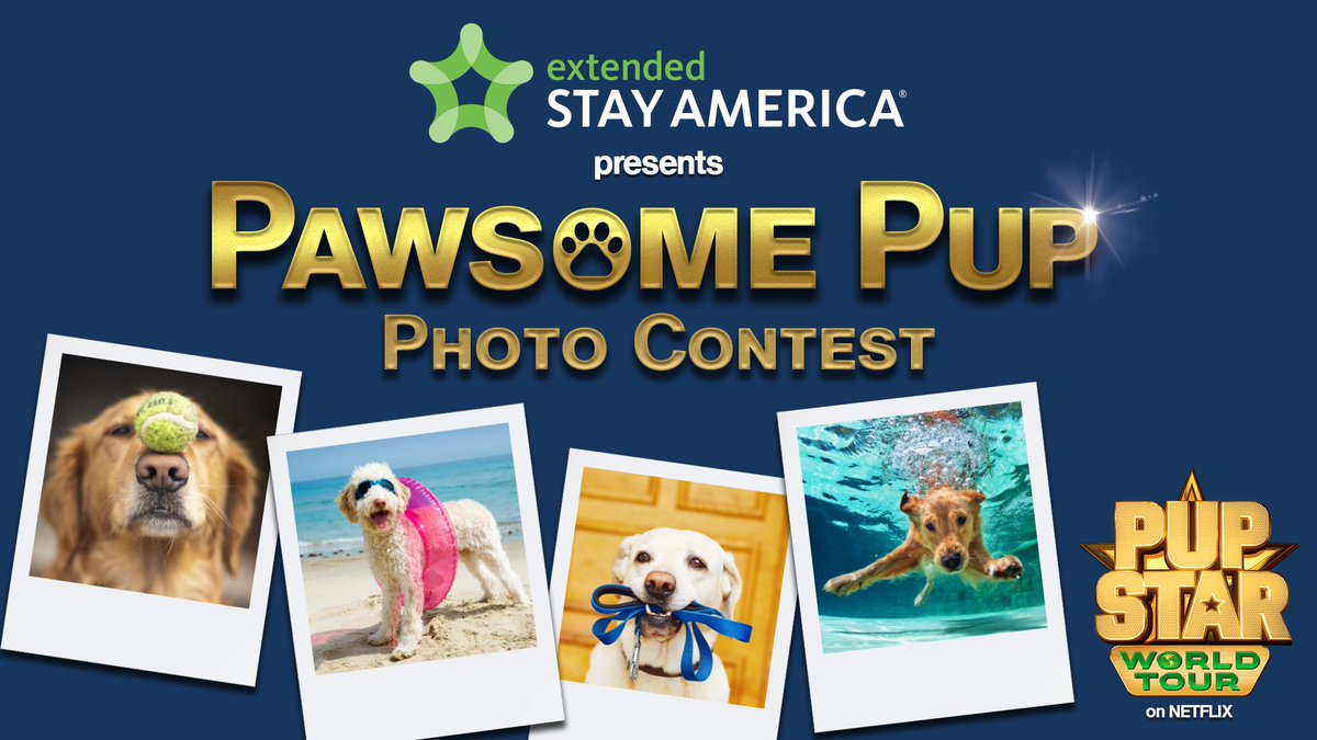 ExtendedStay's tweet photo. We have an exciting contest to announce! Take all those fetching photos you just shared &amp; enter our Pawsome Pup Photo Contest! The winner gets a trip to Victoria, B.C. &amp; a walk-on roll in an upcoming @AIRBUD production! https://t.co/GTW6NCBmTg #PetParty https://t.co/UFp2INvcGt
