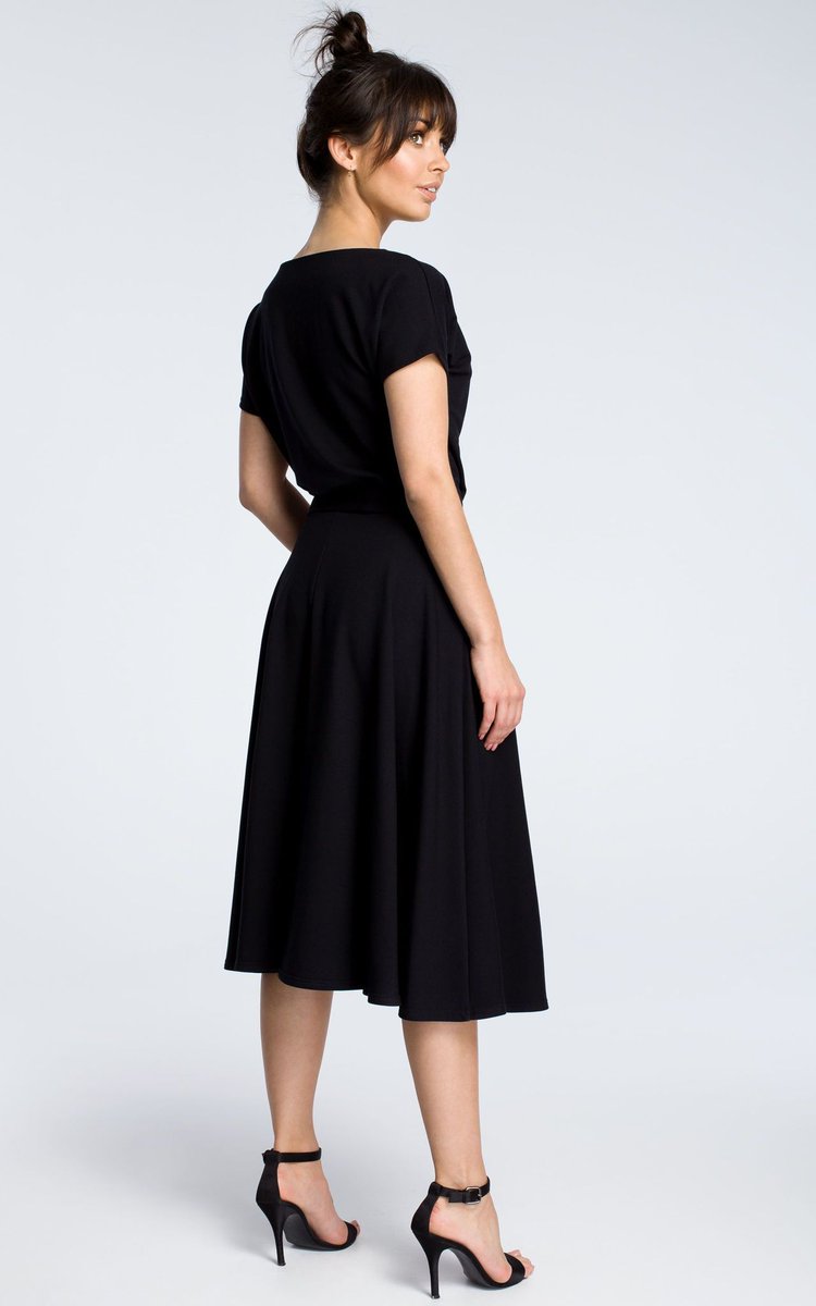 silkfred black midi dress