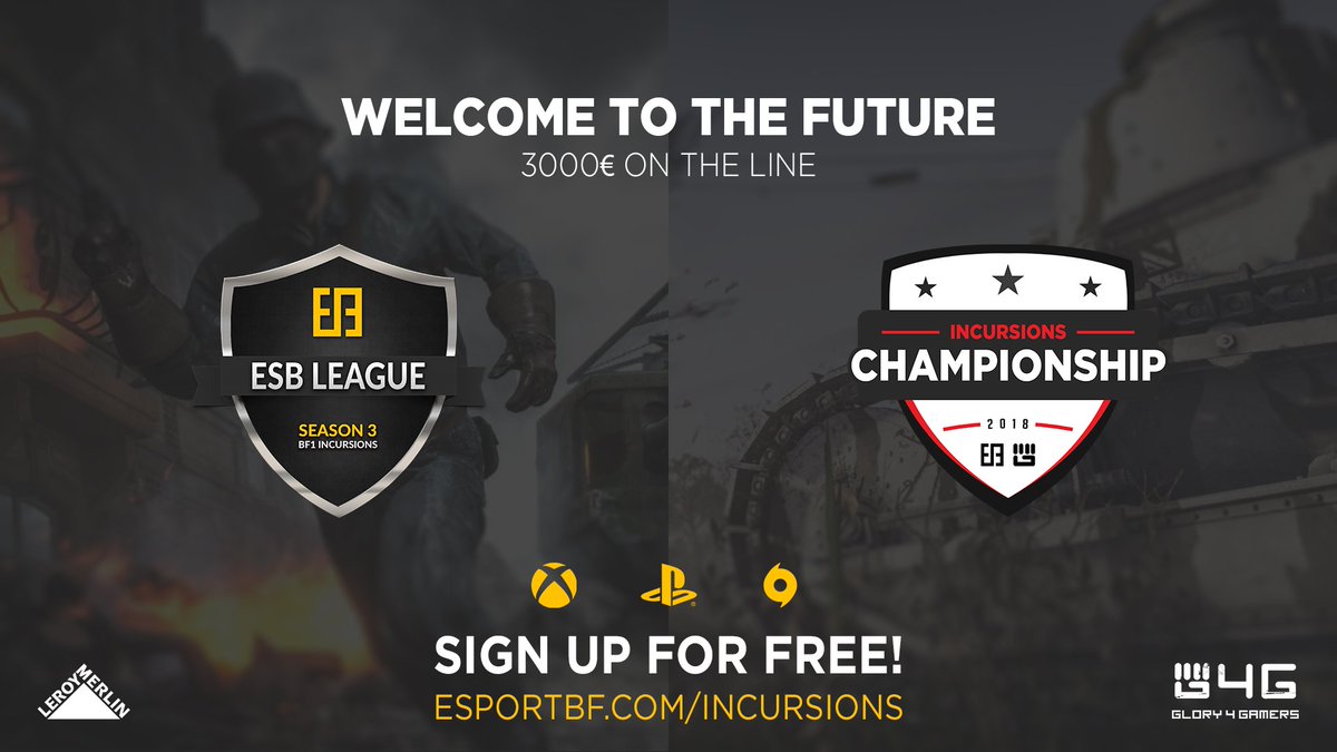 EsportBFfr's tweet photo. Bienvenue dans le futur! Nos événements @BattlefieldEAFR d'Incursions sont enfin là!

Enregistrer votre équipe pour avoir une chance de gagner une partie du prize pool de 3000 €!

Les qualifications commencent les 12 et 13 mai

https://t.co/MLtgs6pAYh https://t.co/O3V2SZFEIE