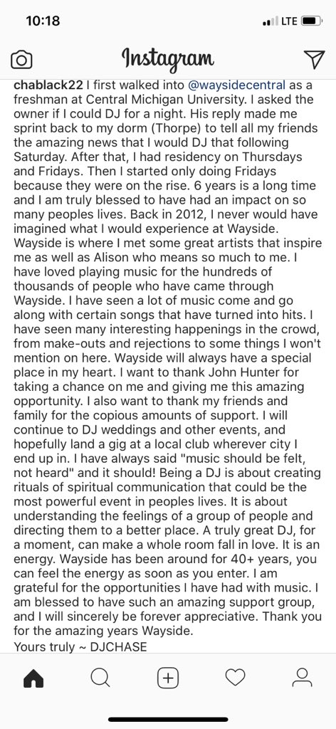 ChaseBlackmore's tweet photo. Tonight is the last #LadiesNight for the semester! @WaysideCentral will be hype! Come out to turn up with all the graduates one last time!

This includes me. 

I will continue to DJ at Wayside till August! Hope to see all of you💙 https://t.co/WZrYxCRD2T
