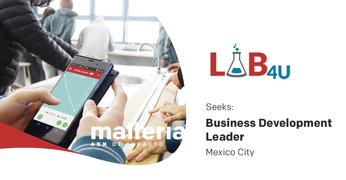 matteria_'s tweet photo. #MexicoCity #impactDNA
Leadership + Sales strategy + Motivation to improve science education.
@Lab_4U seeks Business Development Leader supported by @matteria_
Details and Applications: https://t.co/4tDmVn2WJ2 https://t.co/UEZRslQVlF
