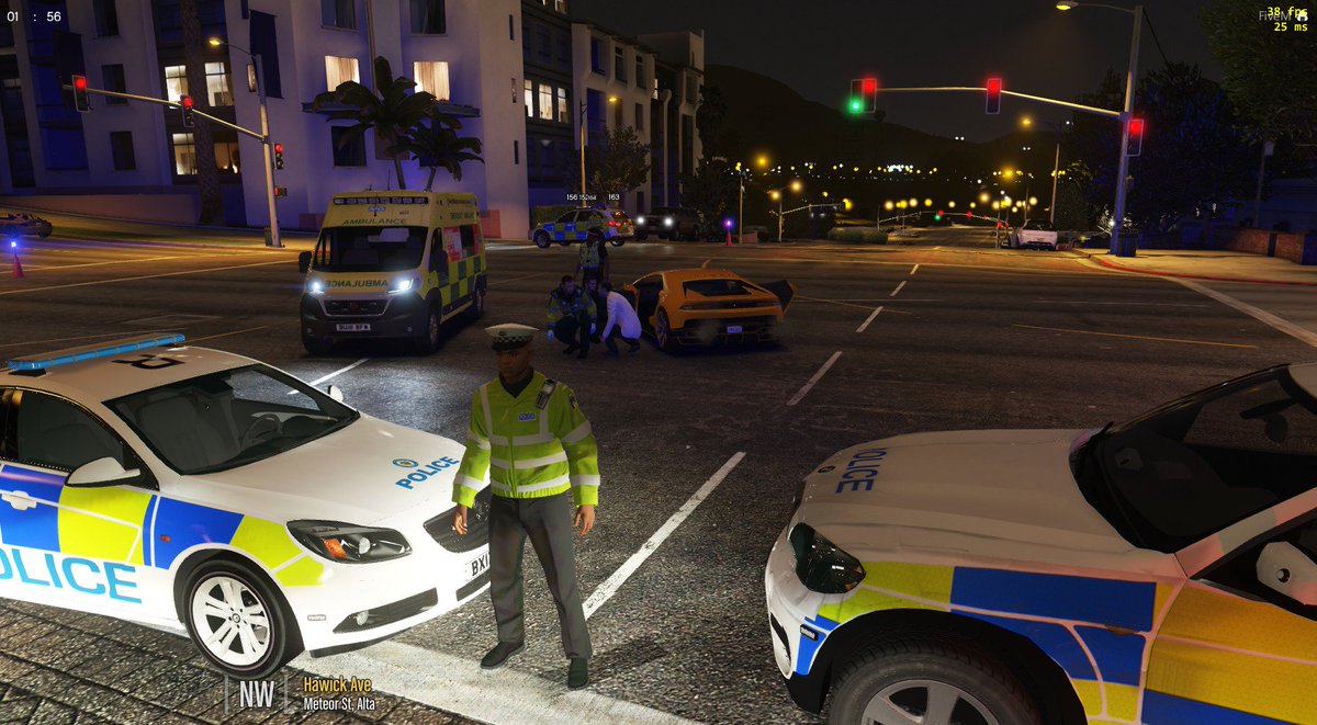 KeyFM_Pardo's tweet photo. Live Update..... Hawick Avenue is currently closed due to Orange Sports Vehicle that has had a collision with another that has made of from the scence #WMRPC https://t.co/rhWYjOZkIf