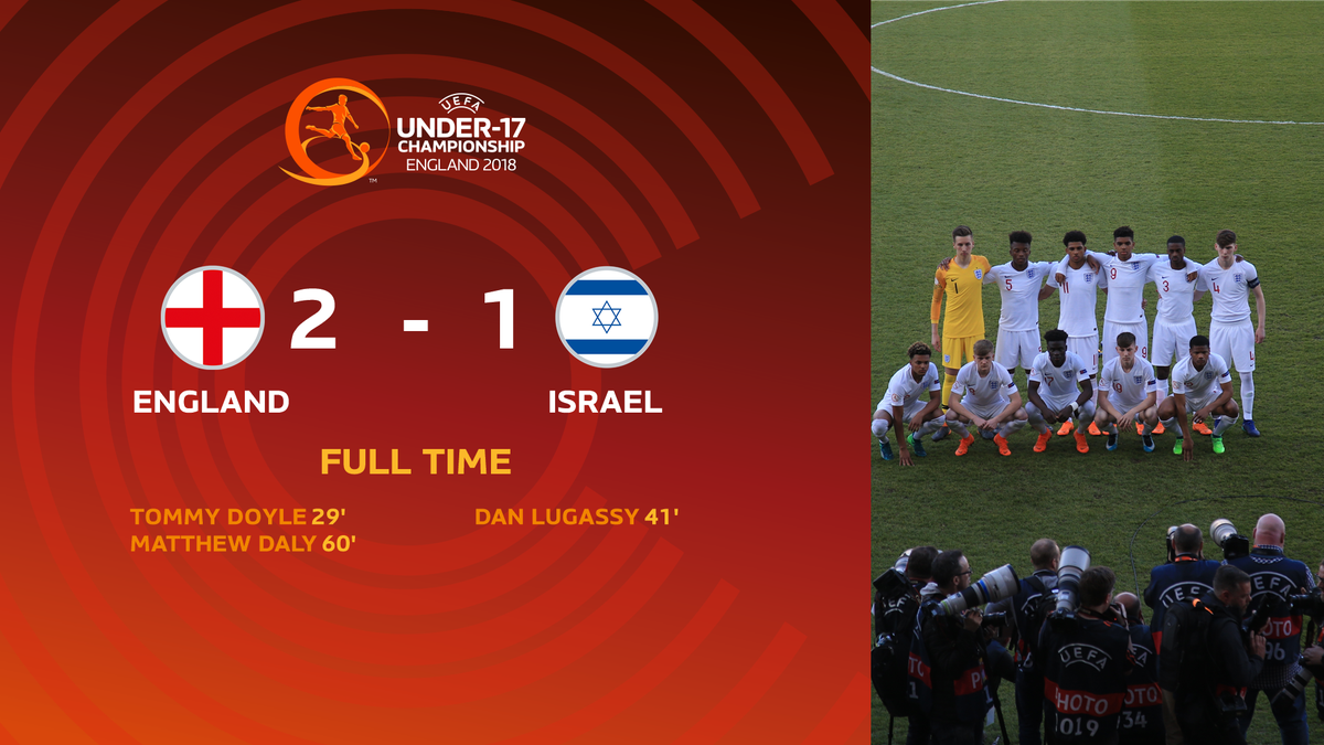 FULL TIME 

Our #younglions have taken all 3 points in a hard-fought battle vs <a href="/ISRAELFA/">ISRAEL FA</a> 

ENG 2-1 ISR
#U17EURO