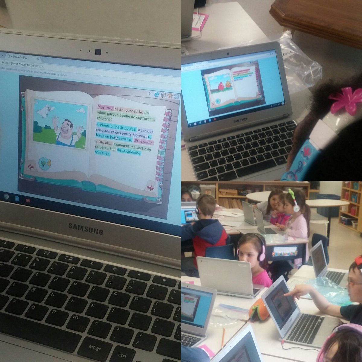 Mme_Liz's tweet photo. La #technologie nous appuie à #lire par groupe de mots et à revoir le court récit #éducation #learning #engaged #abracadabragames @EcoleBG @ecolecatholique https://t.co/em7D2ALuMN