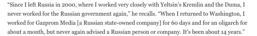 2. In 1994 to 1999, Caputo, who is a fluent Russian speaker, lived and worked in Moscow where he says he “worked very closely with Yeltsin's Kremlin and the Duma.”