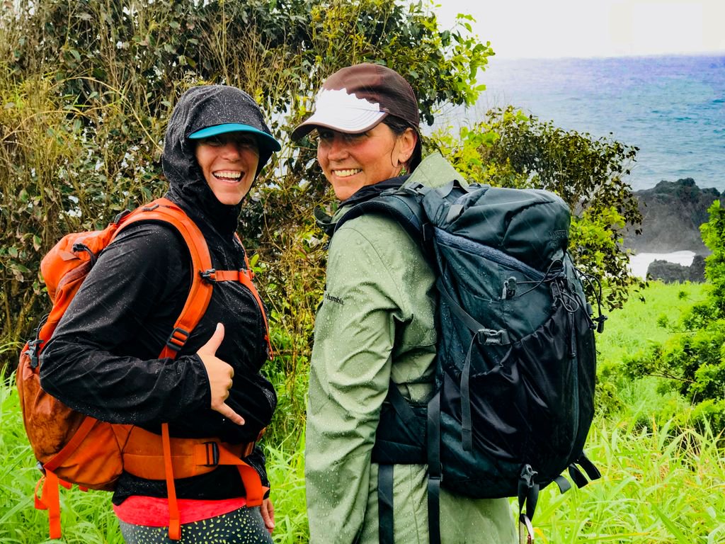 Here's to the weekend! Gillian Morris and Inside|Out's Elisa Maines head to the Venus Pools located on the Road to Hana in Maui, HI.

Elisa's wearing <a href="/thenorthface/">The North Face</a> W Progressor DV Jacket and sporting the <a href="/theMysteryRanch/">MYSTERY RANCH</a> Coulee 25.