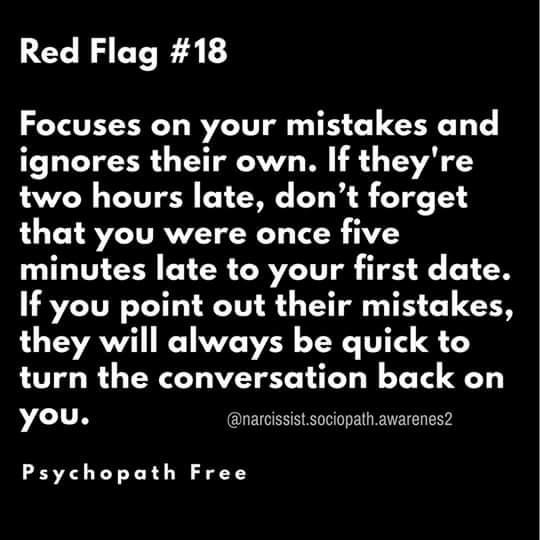 FFNAEA's tweet photo. #Narcissists will zero in on any infraction on your part and create a scene. Don't call them out on their mistakes because they'll just deny them anyway, &amp; may you pay for bringing it up. #narcissist #narcissisticabuse #REDFLAG #ffnaea https://t.co/BFkj71u6kI