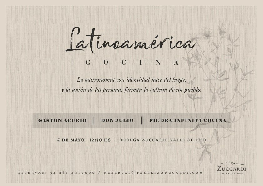 Juan Ignacio Guzmán (@lipecillo) on Twitter photo Un lujo para #Mendoza
Mañana en Paraje Altamira #LatinoamericaCocina en Piedra Infinita Cocina <a href="/Julizeta/">Juli Zuccardi</a>
Cocinan <a href="/gaston_acurio/">Gaston Acurio</a> Perú y Pablo Rivero de <a href="/DonJulioparri/">DonJulio</a> Argentina
Vinos de <a href="/SebaZuccardi/">Sebastian Zuccardi</a> <a href="/ZuccardiWines/">Zuccardi ValleDeUco</a> Un lujo para #Mendoza
Mañana en Paraje Altamira #LatinoamericaCocina en Piedra Infinita Cocina <a href="/Julizeta/">Juli Zuccardi</a>
Cocinan <a href="/gaston_acurio/">Gaston Acurio</a> Perú y Pablo Rivero de <a href="/DonJulioparri/">DonJulio</a> Argentina
Vinos de <a href="/SebaZuccardi/">Sebastian Zuccardi</a> <a href="/ZuccardiWines/">Zuccardi ValleDeUco</a>