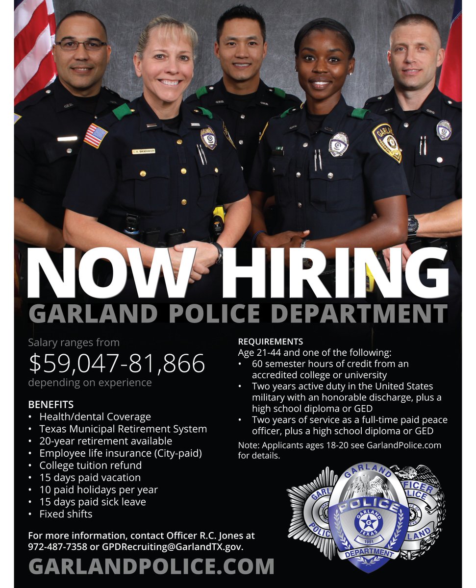 Apply today:  external-garland.icims.com/jobs/5369/poli…
#AcceptTheChallenge