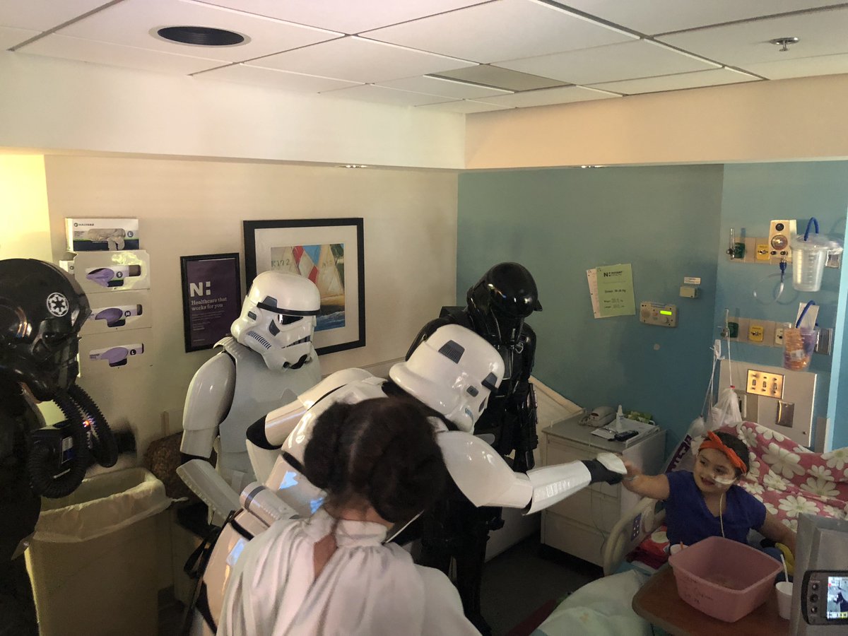 Novant Health Hemby Children’s Hospital got up close and personal with Princess Leia and a few Stormtroopers for #StarWarsDay. Thank you to <a href="/CarolinaGarrisn/">Carolina Garrison</a> for bringing light to our patients. #MayThe4thBeWithYou