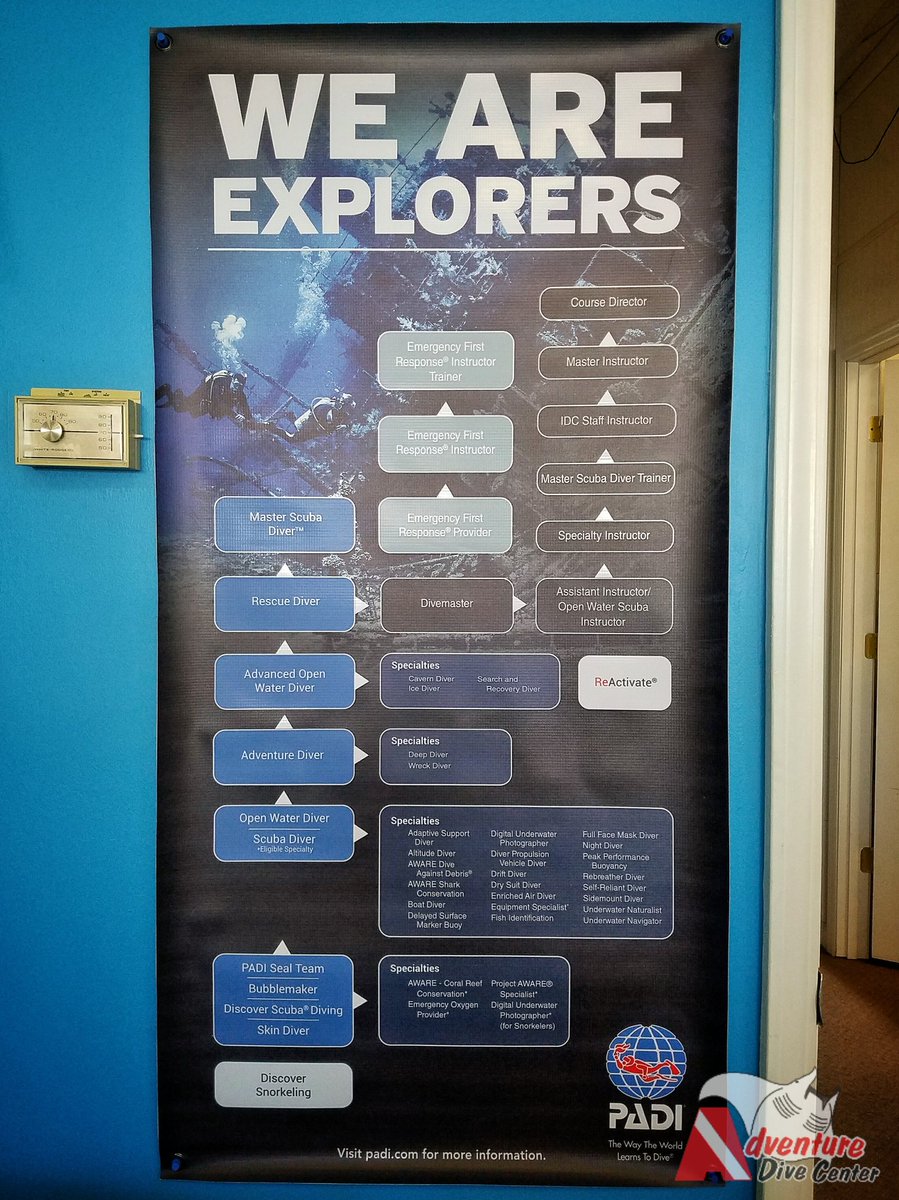 ADCscuba's tweet photo. New #PADI swag gets us excited! ADC is proud to be Albany's 5 star PADI dive center. Train now for summer! #adc #albany #ga #georgia #scubadiving #scuba #divers #diver #dives #dive #openwater #advanced #nitrox #training #skills #trainallyear #trainforsummer #FindYourAdventureHere https://t.co/QhNLyURqkx
